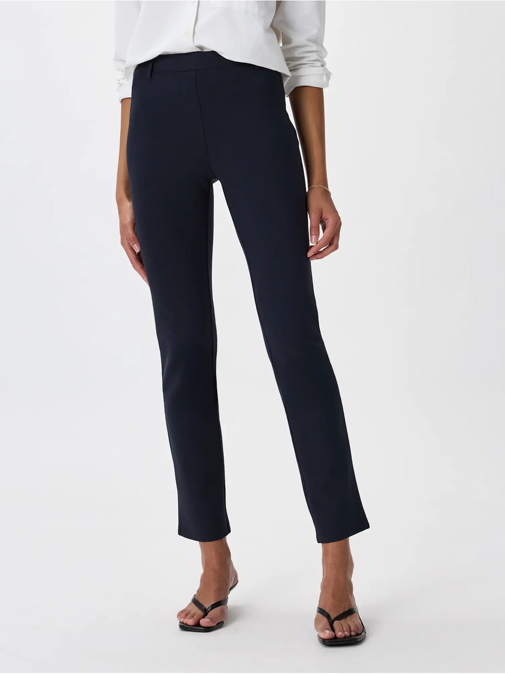 Quince Ultra-Stretch Ponte Straight Leg Pants Navy